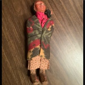 Antique early 1900s Skookum Native American mother doll with bonus papoose